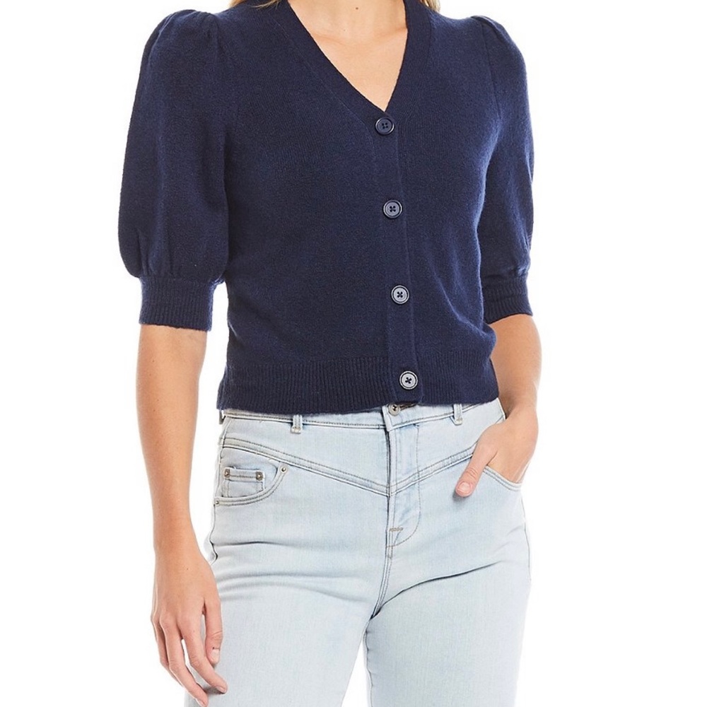 Cropped Cozy  Puff Sleeve Cardigan!
